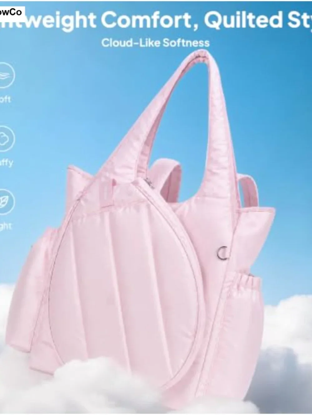 Quilted Tennis Racket Backpack for Women, Pickleball Badminton Gear Bag, Tote &